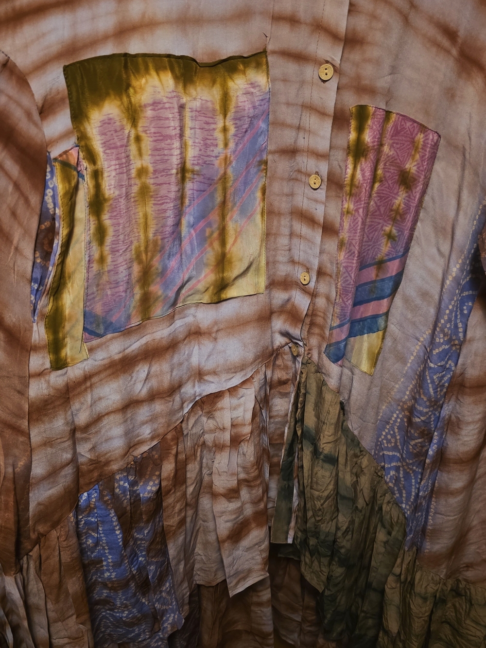 Kantha Bae Boho Tie Dye Crepe Dahlia Duster Dress - Picture 4 of 5